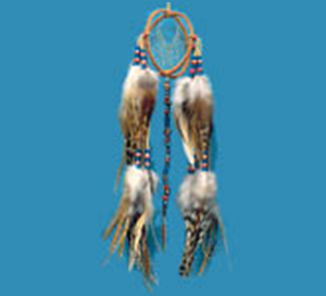 3-D Beaded Dream Catcher w Feathers
