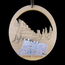 Grand Canyon Train Wood Ornament