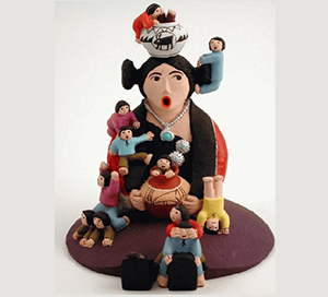 Hopi Woman with Many Children In Purple Storyteller-AL-ST07-ST07C