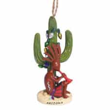 Kokopelli & Christmas Saguaro Ornament-AZ