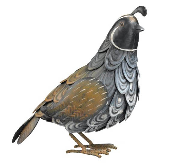 Regal Southwest Standing Metal Art Quail Decor Joe Wilcox Indian Den