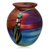 Large Spirit Jar with Feathers-MSJ-LSJ