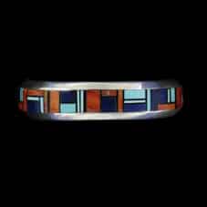 NZB-MI-6 Navajo Multi Stone Totally Inlaid Bracelet