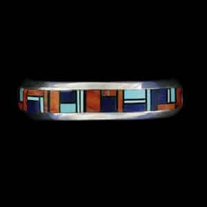 NZB-MI-6 Navajo Multi Stone Totally Inlaid Bracelet