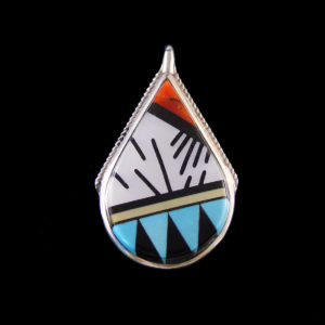 Traditional Zuni Teardrop Pendant