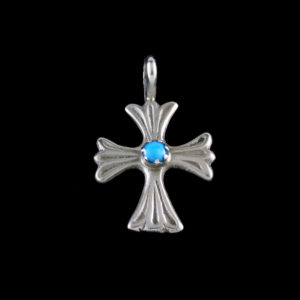 Silver Cross with Turquoise Stone