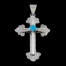 Layered Turquoise Cross Pendant