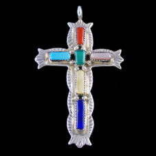 Zuni Multi-Stone Cross Pendant