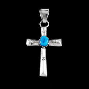 Simple Cross with Turquoise Stone