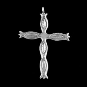 Sterling Silver Cross w Stamp Work
