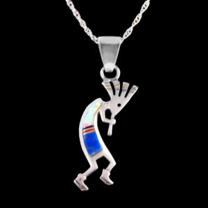 Small Multi-stone Kokopelli Pendant