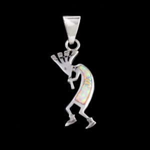 Small Inlaid Opal Kokopelli Pendant