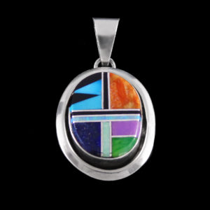 Sm Navajo Mutli-Stone Oval Pendant