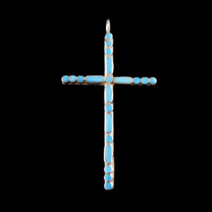 Turquoise Inlaid Cross Pendant