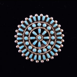 Turquoise Petit Point Circle Pendant
