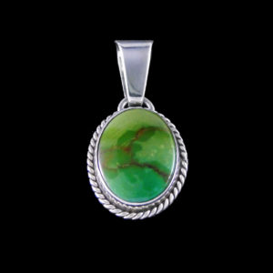 Small Green Turquoise Oval Pendant