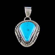 Sm Turquoise Stone w Decorative Trim