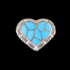 Turquoise Channel Heart Pin/Pendant