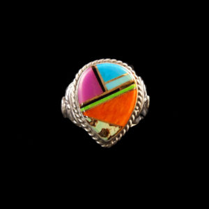 Navajo Teardrop Multi-Stone Inlaid Ring