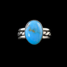Navajo Turquoise Stone w/Band Ring