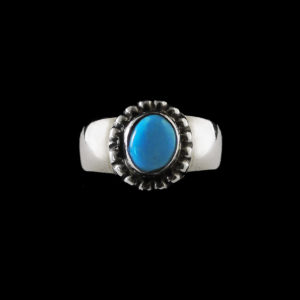 Navajo Small Turquoise Wide Band Ring