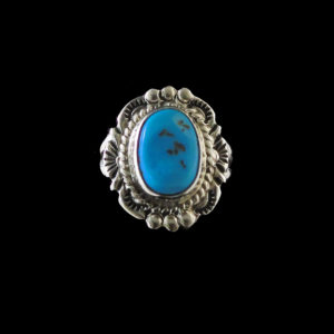 Navajo Turquoise Stone w/Silverwork Ring