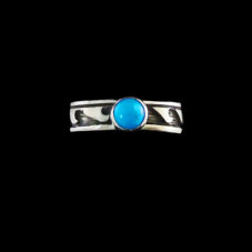 Navajo Round Turquoise Stone Ring