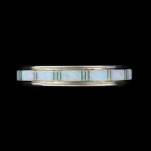 Navajo Sterling Silver Band Inlaid with Cultured Opal