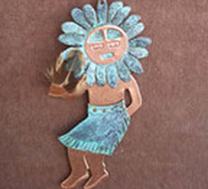 Patina Copper Sunface Ornament