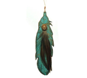 Patina Feather Ornament