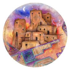 Pueblo Scene Sandstone Coaster