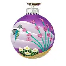 Purple Hummingbird Painted Ornament