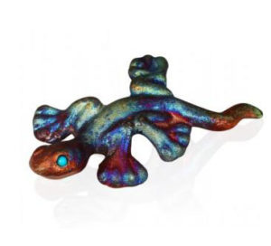 Raku Gecko Figurine by Jeremy Diller
