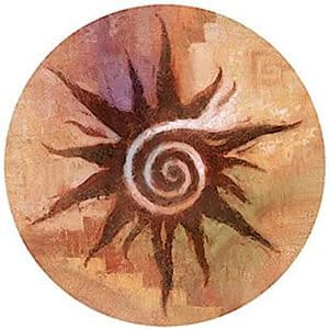 Spiral Sun Sandstone Coaster