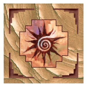 Spiral Sun Sandstone Square Coaster