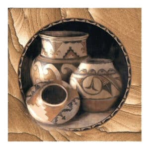 Three Pots Sandstone Square Coaster