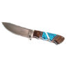 Turquoise, Coral & Onyx Custom Knife - Image 3