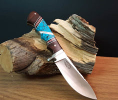Turquoise, Coral & Onyx Custom Knife