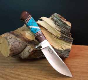 Turquoise, Coral & Onyx Custom Knife