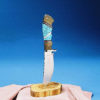 Turquoise, Coral & Onyx Custom Knife - Image 2