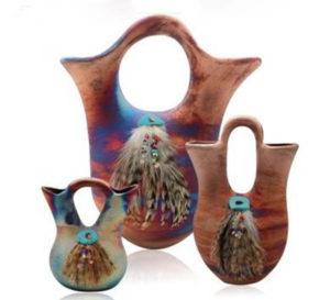 Raku Pottery Wedding Vases-Sm & Med