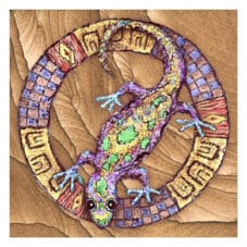 Whimsical Gecko Sandstone Square Coaster