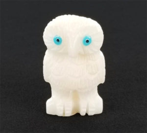 White Marble Snow Owl Fetish