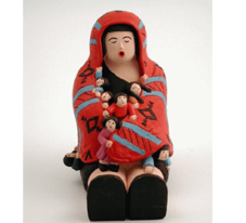 Woman wrapped in red with Small Children Storyteller-AL-ST03-ST03C