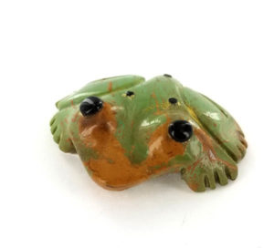 Zuni Turquoise Frog w Onyx Fetish