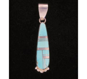 long thin turquoise pendant