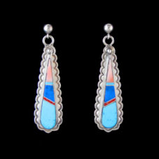 Multi-Stone Inlaid Teardrop Earring