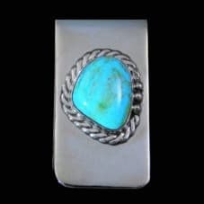 Navajo Turquoise Stone Money Clip