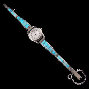 Navajo Inlaid Turquoise Link Watch