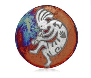 Raku Silhouette Coaster-Kokopelli